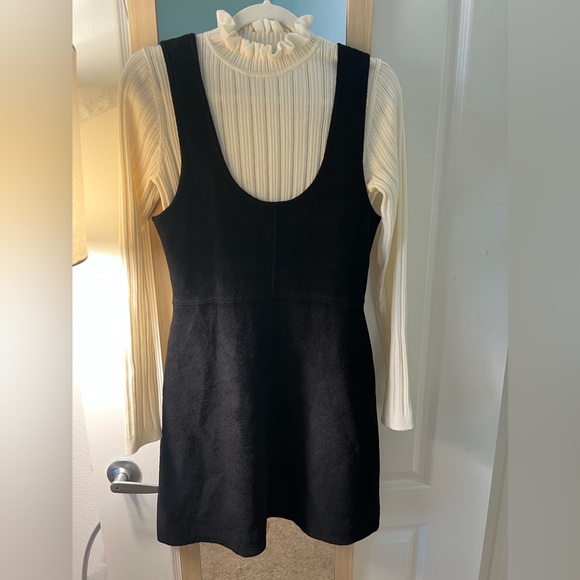 SANDRO Two-Tone Knit Pinafore Dress - Picture 9 of 15